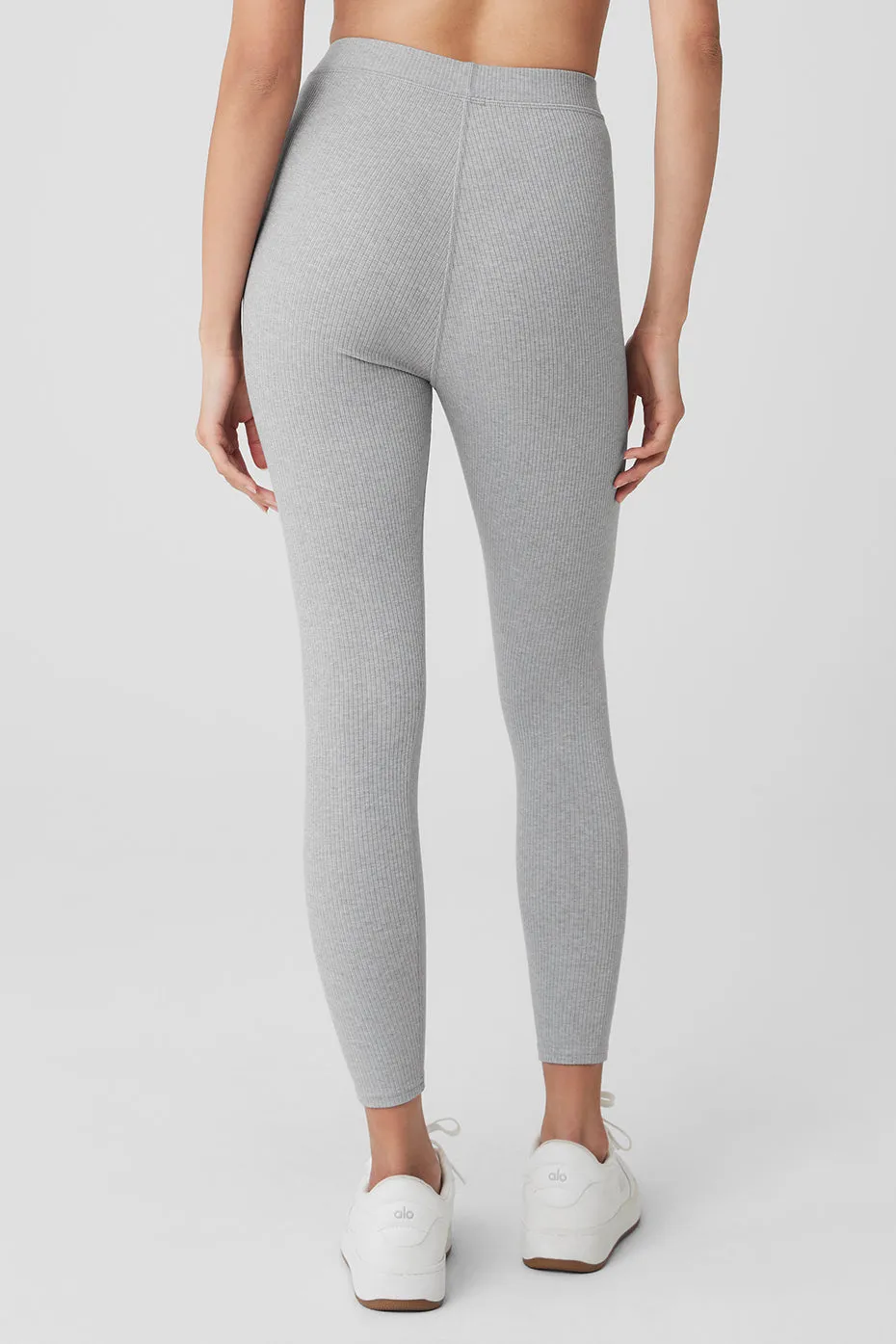 Ribbed High-Waist 7/8 Blissful Legging - Athletic Heather Grey sold by Alo Yoga product image thumbnail 2