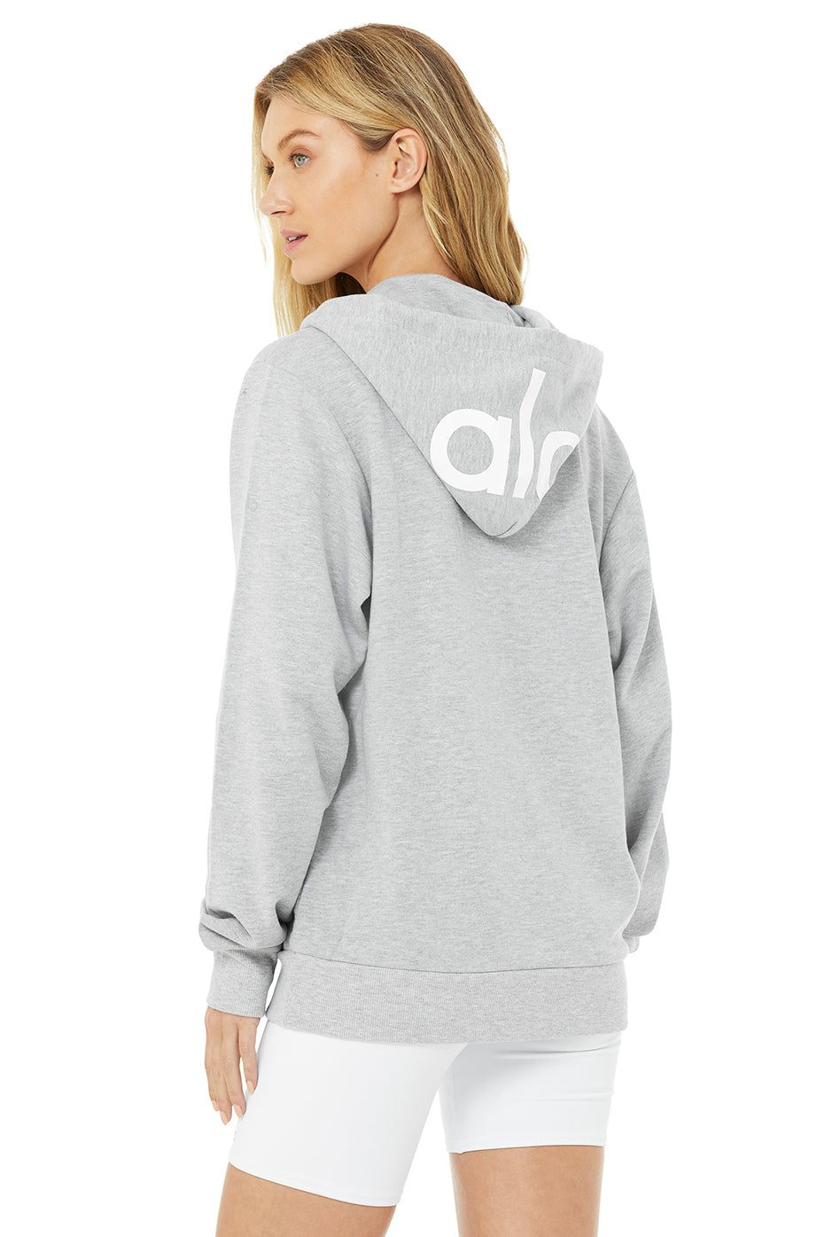 Caliber Zip Hoodie - Athletic Heather Grey/White sold by Alo Yoga product image thumbnail 3