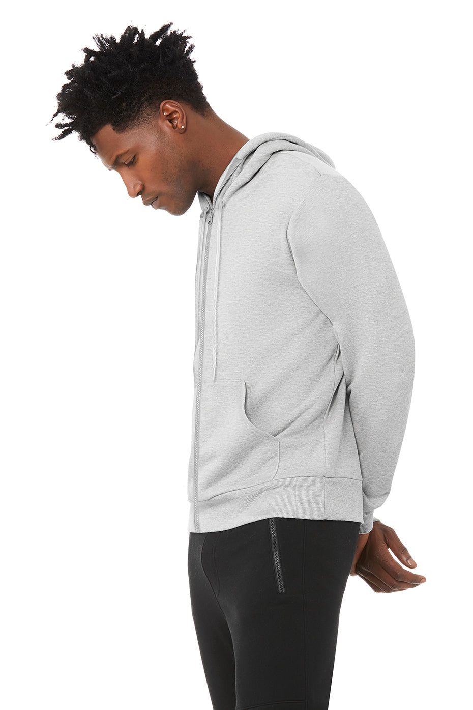 Caliber Zip Hoodie - Athletic Heather Grey/White sold by Alo Yoga product image thumbnail 8