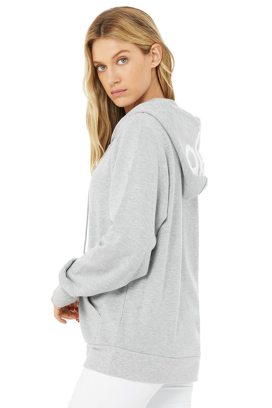 Caliber Zip Hoodie - Athletic Heather Grey/White sold by Alo Yoga product image thumbnail 2