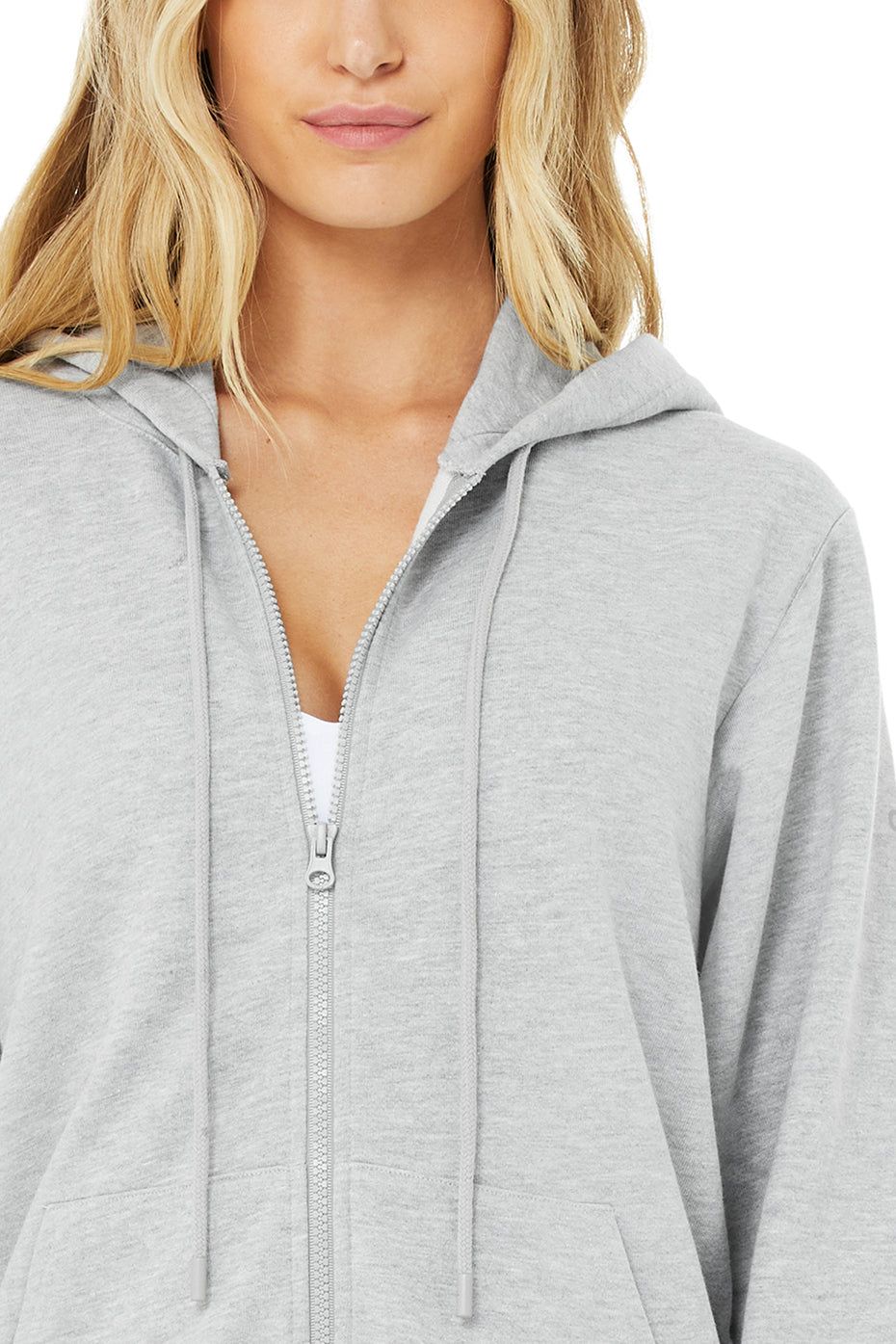 Caliber Zip Hoodie - Athletic Heather Grey/White sold by Alo Yoga product image thumbnail 4
