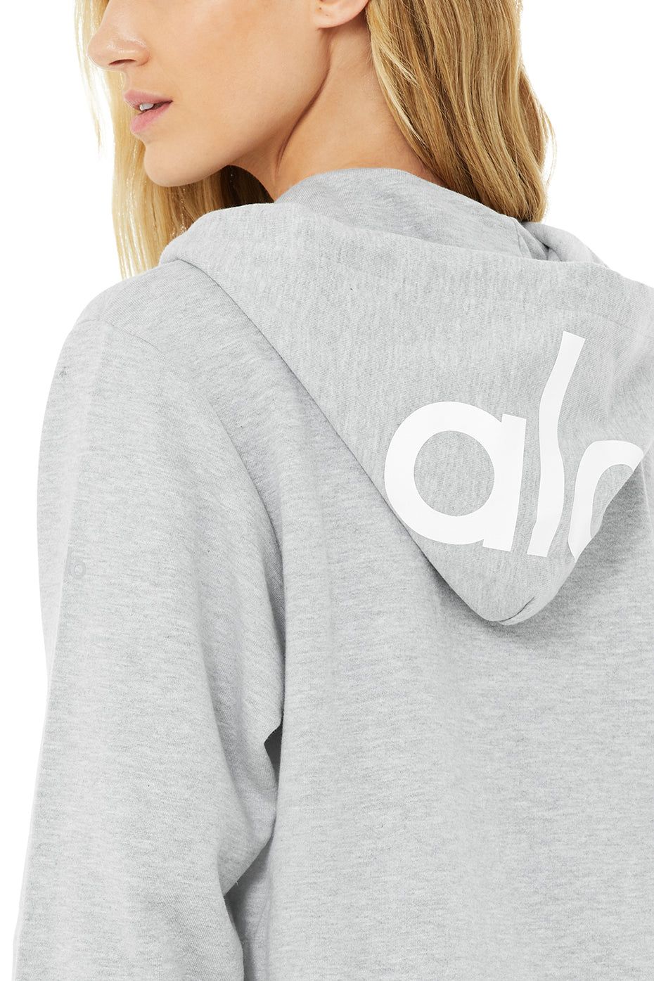 Caliber Zip Hoodie - Athletic Heather Grey/White sold by Alo Yoga product image thumbnail 6