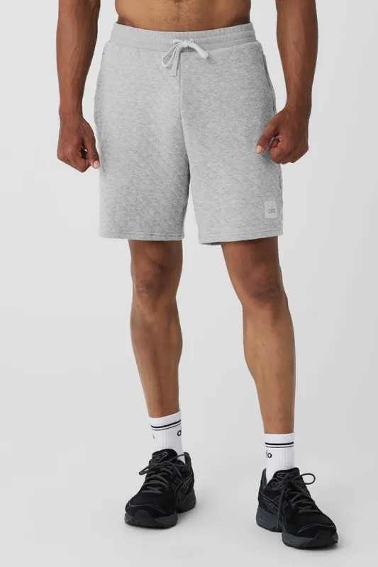 Quilted Stadium Short - Athletic Heather Grey sold by Alo Yoga