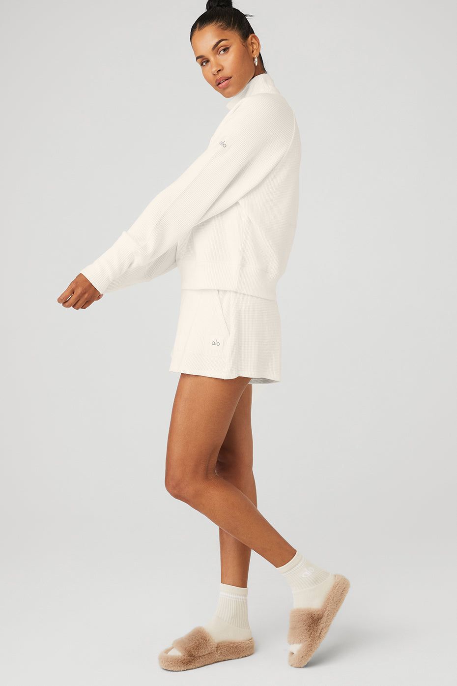 Waffle Weekend Escape Mock Neck Long Sleeve & Waffle High-Waist Weekend Escape Short Set sold by Alo Yoga product image thumbnail 7