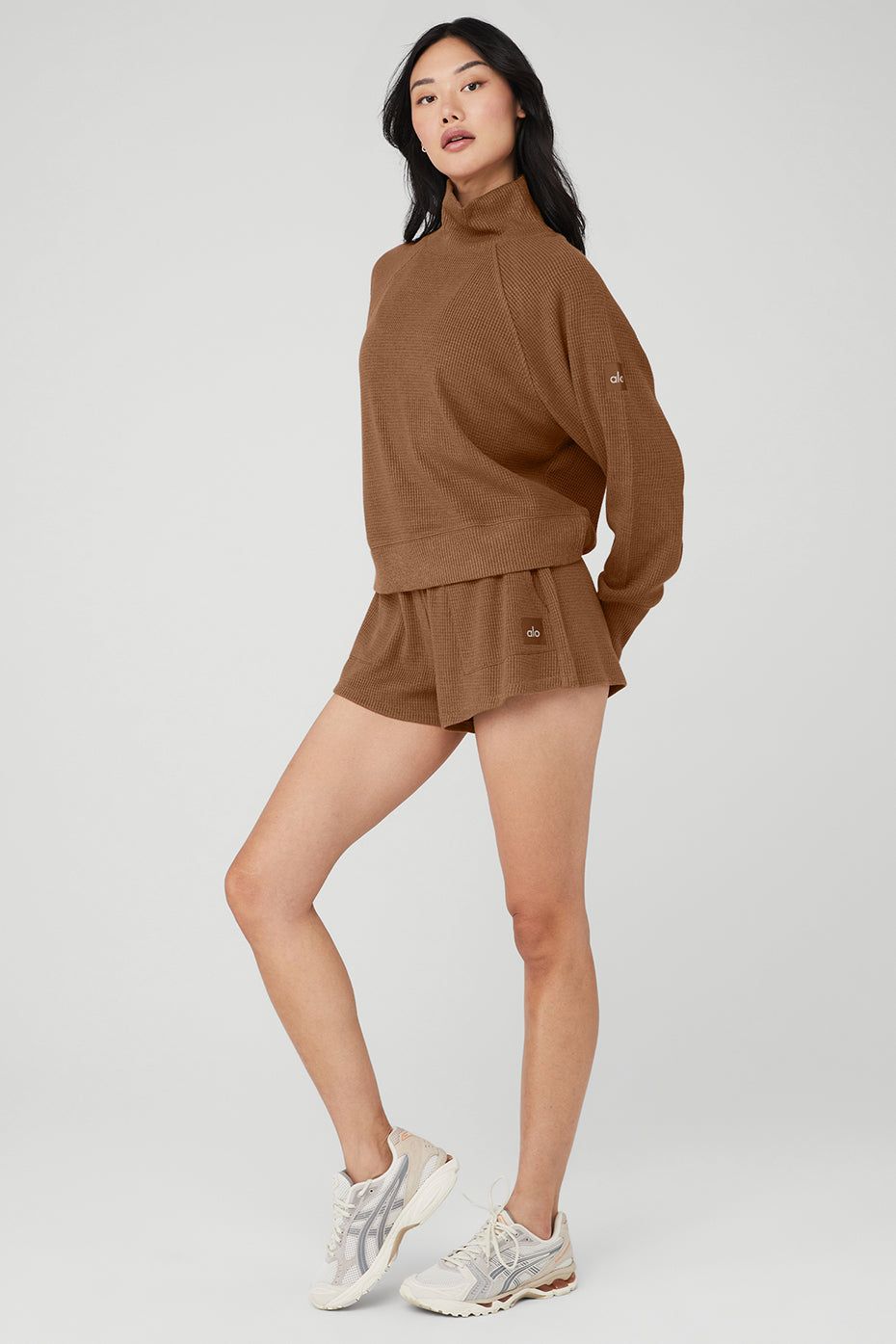 Waffle Weekend Escape Mock Neck Long Sleeve & Waffle High-Waist Weekend Escape Short Set sold by Alo Yoga product image thumbnail 15
