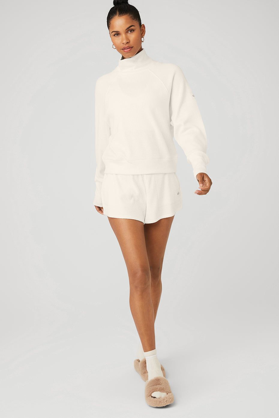 Waffle Weekend Escape Mock Neck Long Sleeve & Waffle High-Waist Weekend Escape Short Set sold by Alo Yoga product image thumbnail 5