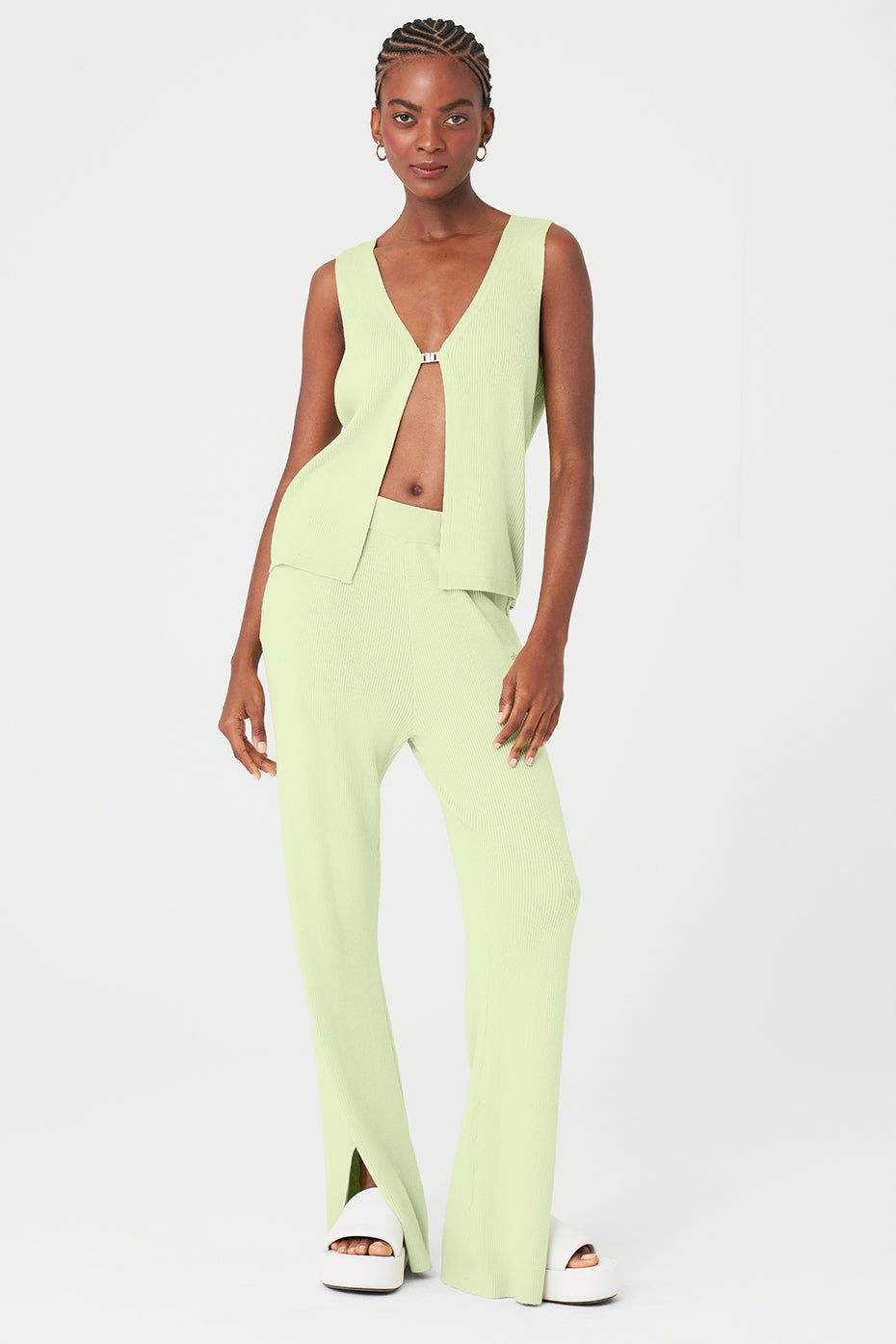 Knit Salana Tank & Knit High-Waist Salana Wide Leg Pant Set sold by Alo Yoga product image thumbnail 9