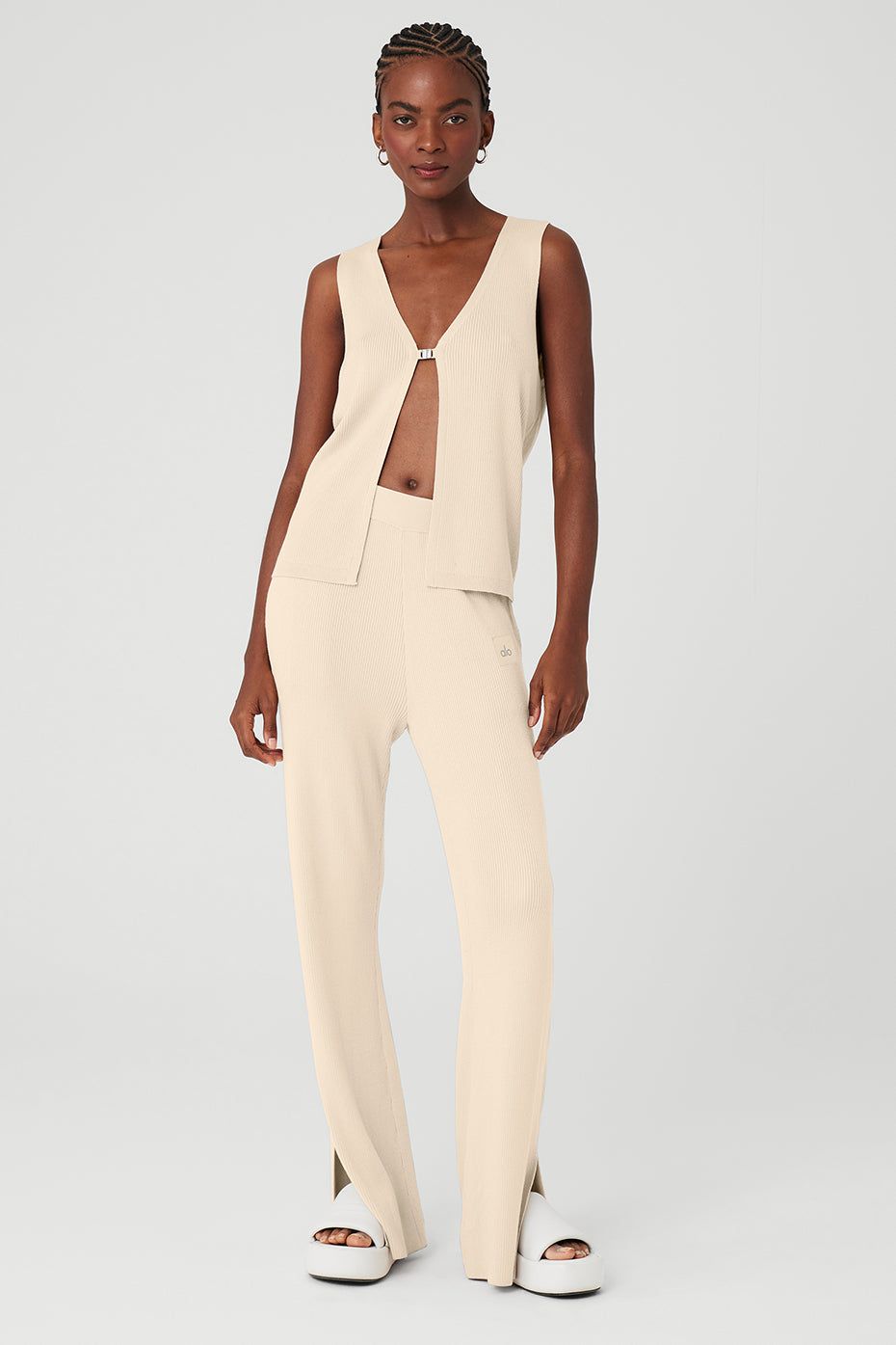 Knit Salana Tank & Knit High-Waist Salana Wide Leg Pant Set sold by Alo Yoga product image thumbnail 5