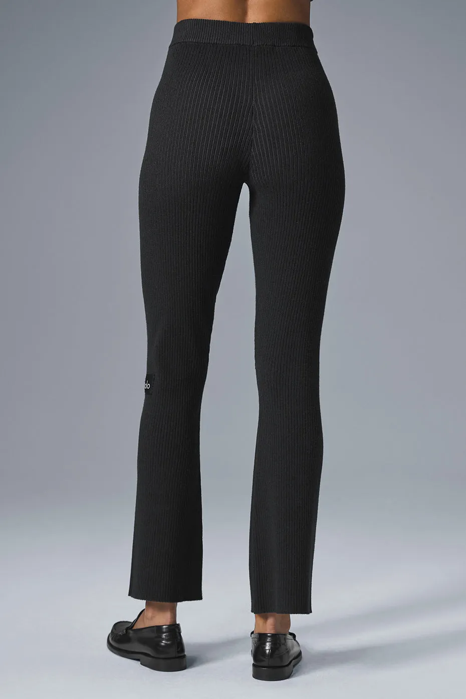 Denim Knit High-Waist Flare Pant - Black/Anthracite sold by Alo Yoga product image thumbnail 3