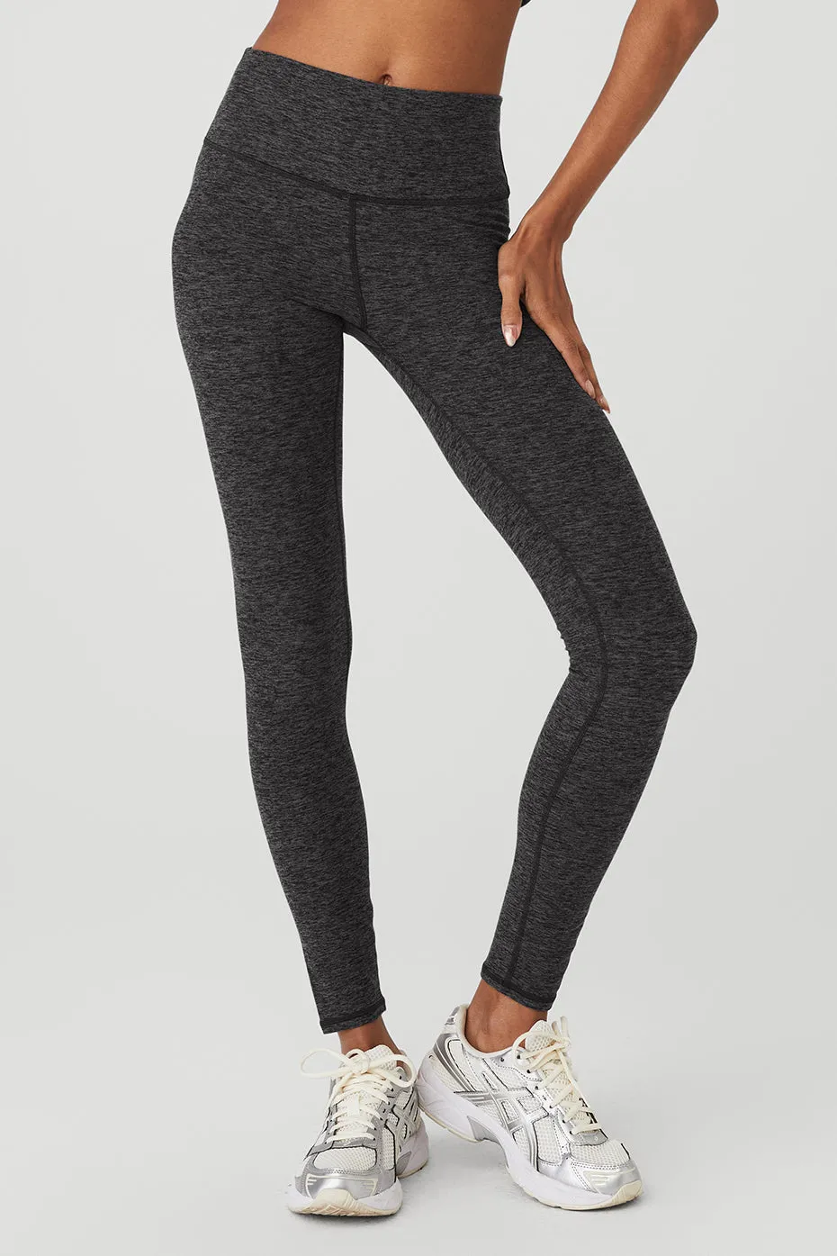 Alosoft High-Waist 7/8 Highlight Legging - Dark Heather Grey sold by Alo Yoga