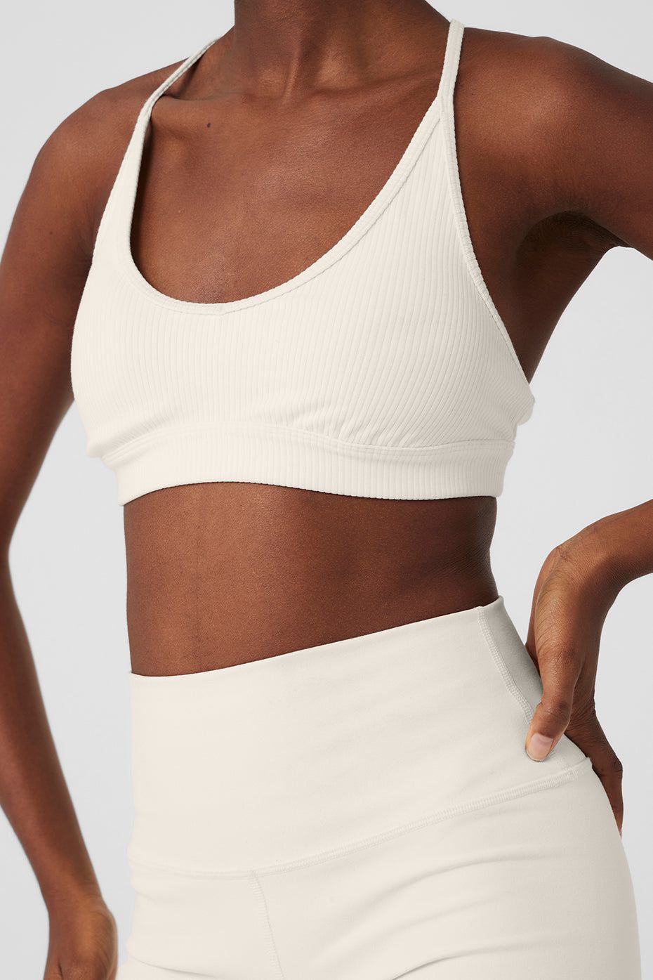 Ribbed Blissful Bra - Ivory sold by Alo Yoga product image thumbnail 4