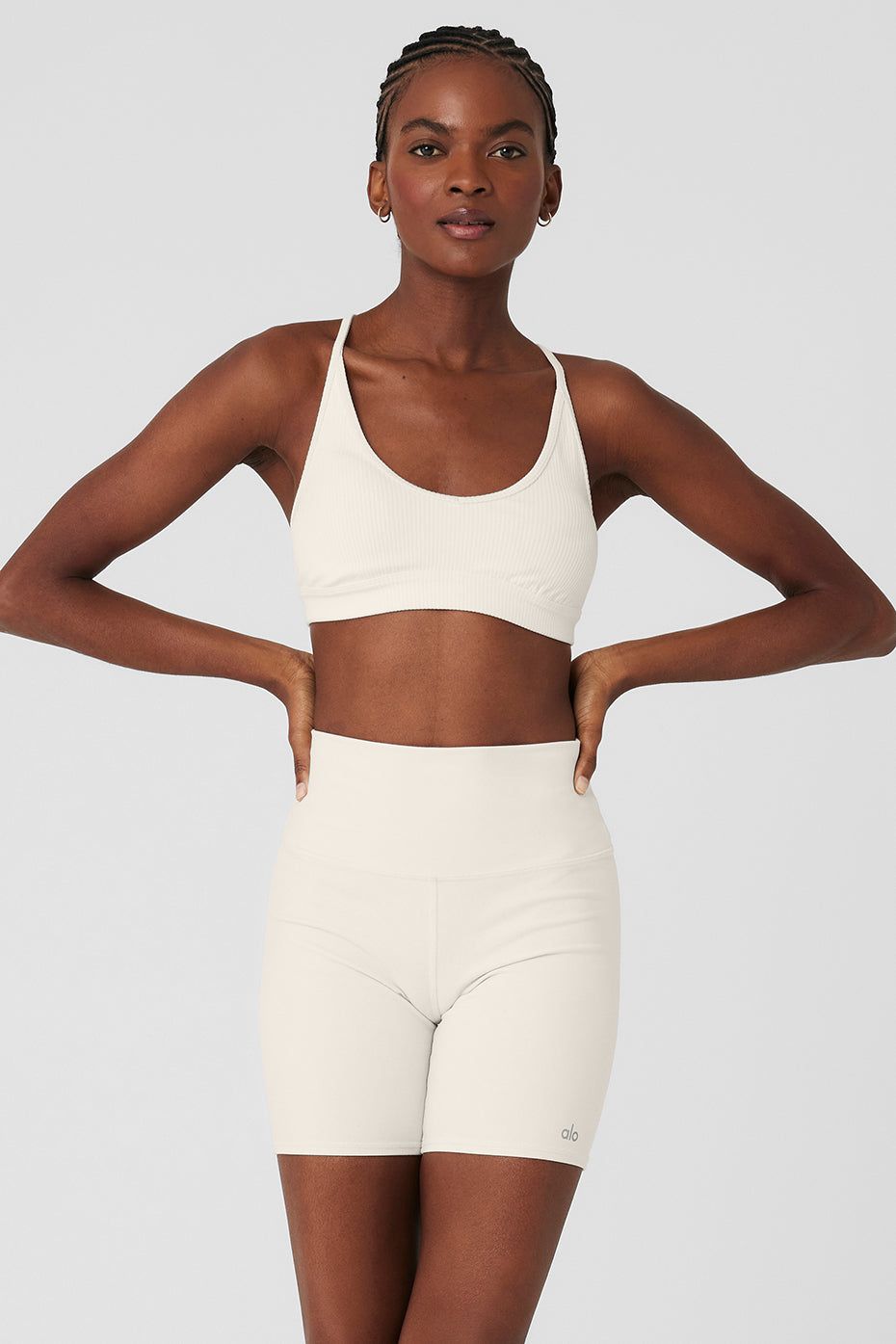 Ribbed Blissful Bra - Ivory sold by Alo Yoga
