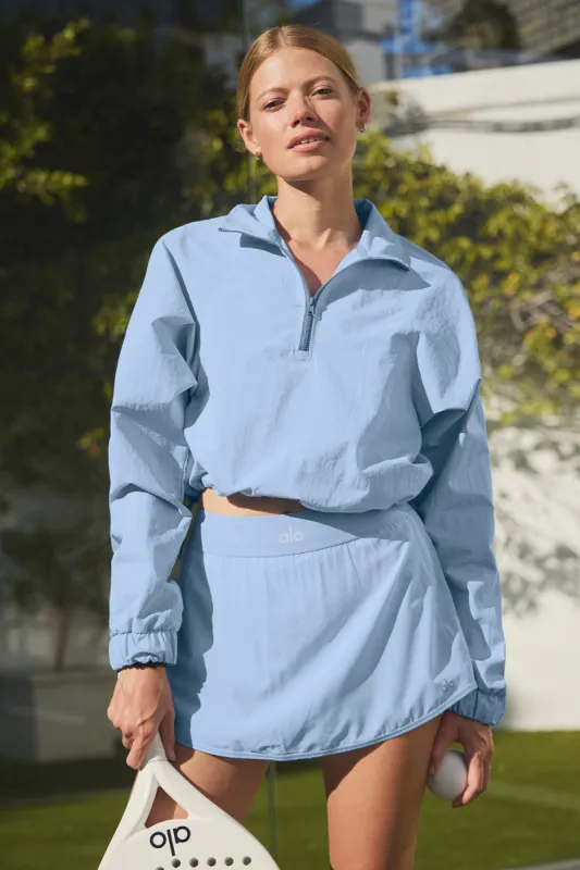 Cropped 1/4 Zip Alumni Pullover - Seashell Blue sold by Alo Yoga
