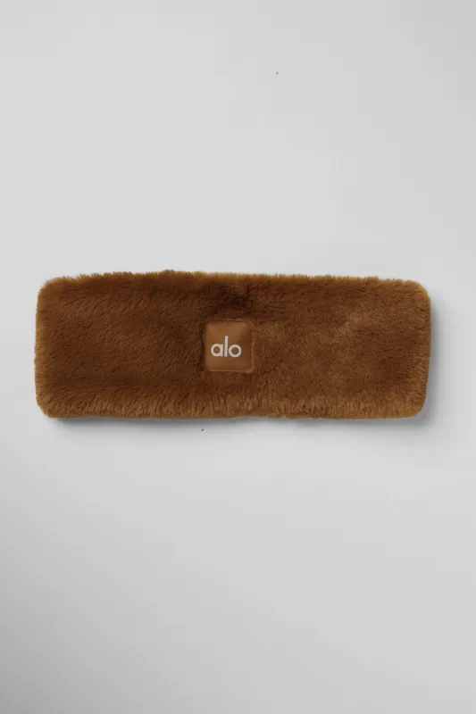 Faux Fur Ear Warmers - Chocolate sold by Alo Yoga