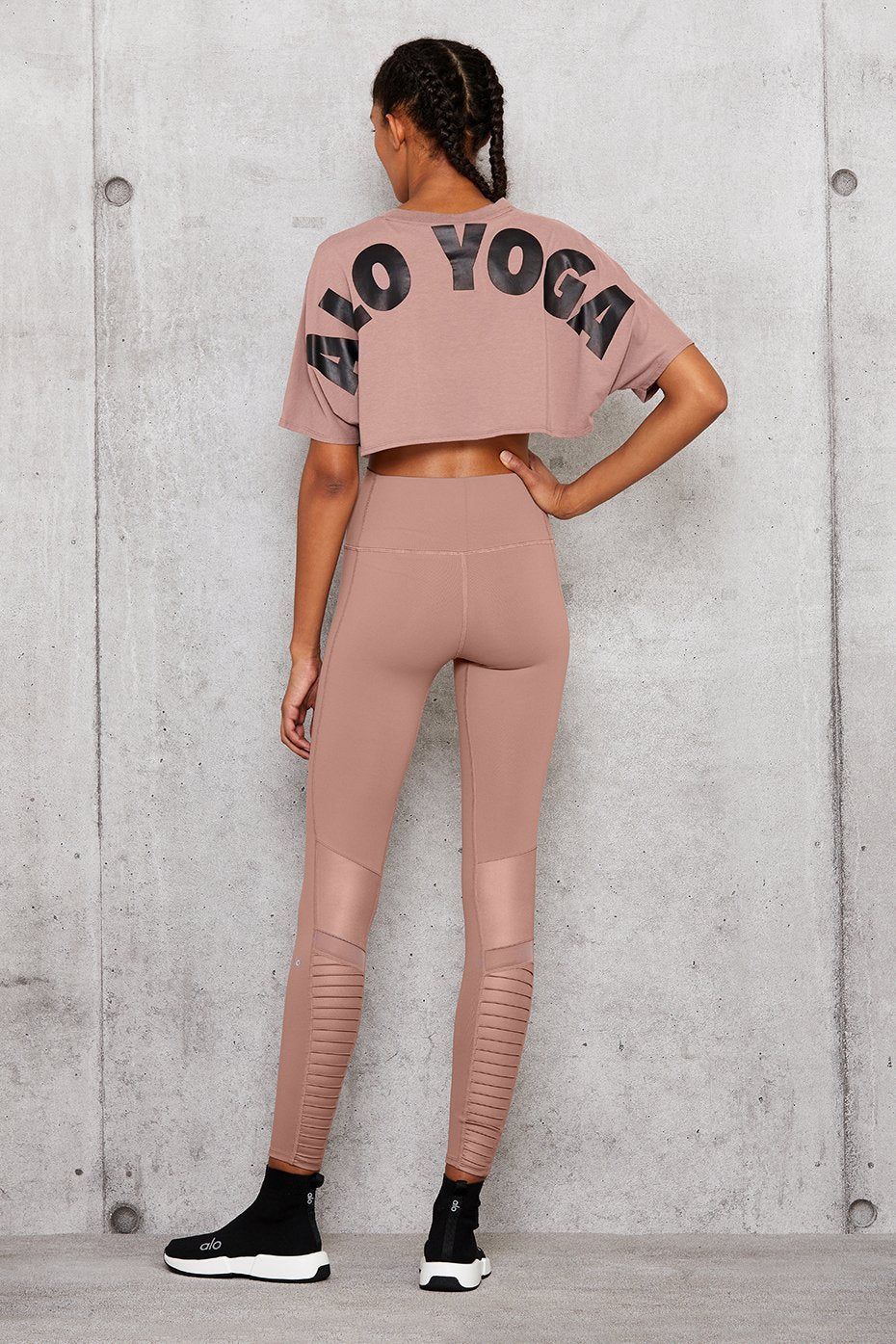 High-Waist Moto Legging - Smoky Quartz/Smoky Quartz Glossy sold by Alo Yoga product image thumbnail 4