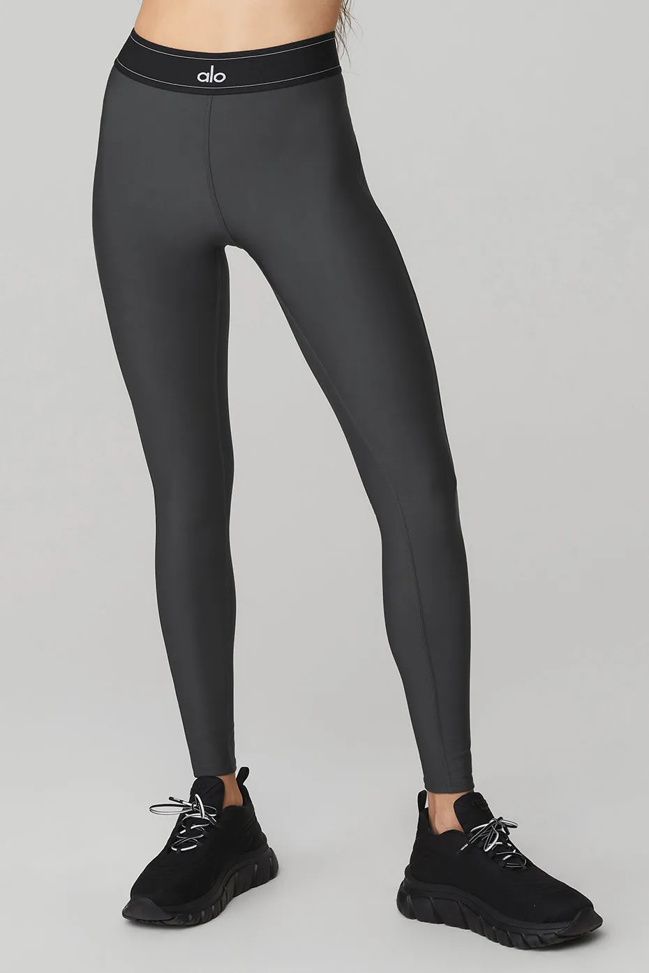 Airlift High-Waist Suit Up Legging - Anthracite/Black sold by Alo Yoga