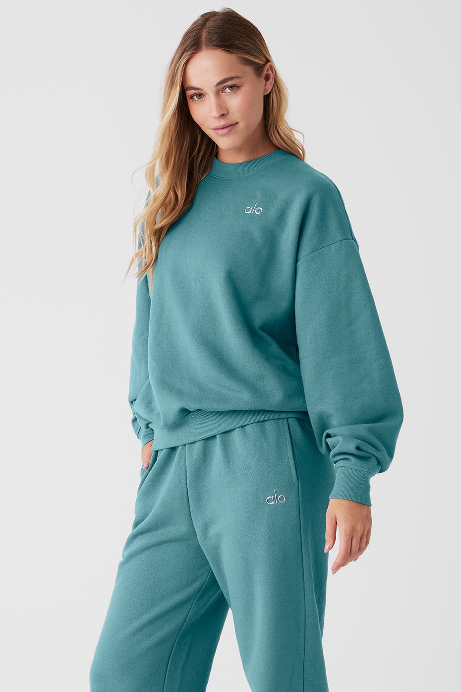 Accolade Crew Neck Pullover - Teal Agate sold by Alo Yoga product image thumbnail 3