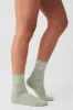 Unisex Half-Crew Throwback Sock - Limestone/White sold by Alo Yoga