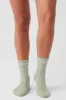 Unisex Half-Crew Throwback Sock - Limestone/White sold by Alo Yoga