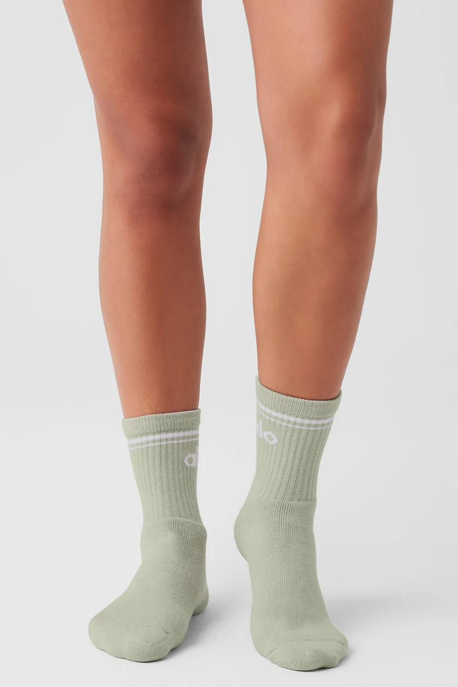 Unisex Half-Crew Throwback Sock - Limestone/White sold by Alo Yoga product image thumbnail 3