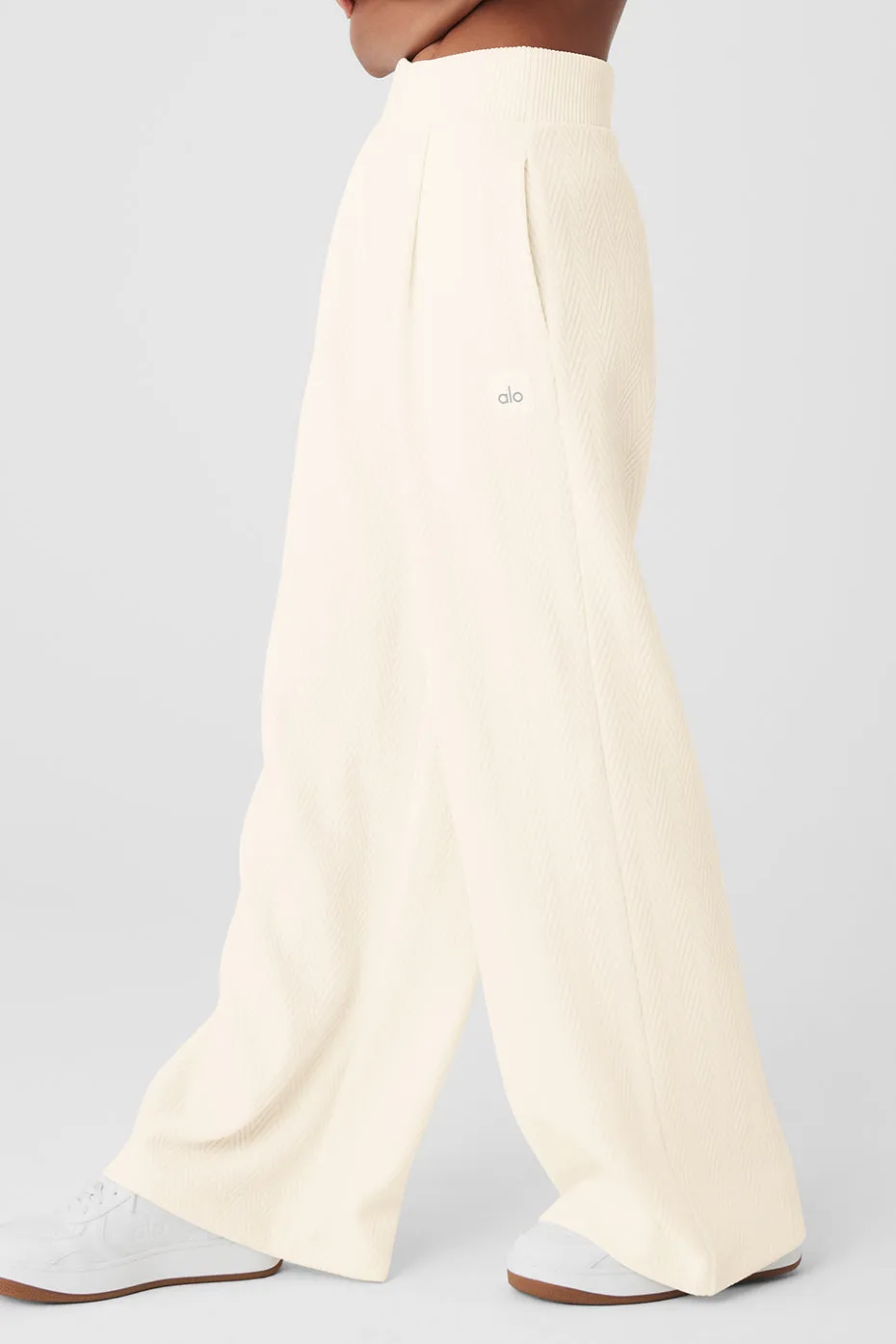High-Waist Cozy Day Wide Leg Pant - Ivory sold by Alo Yoga product image thumbnail 4