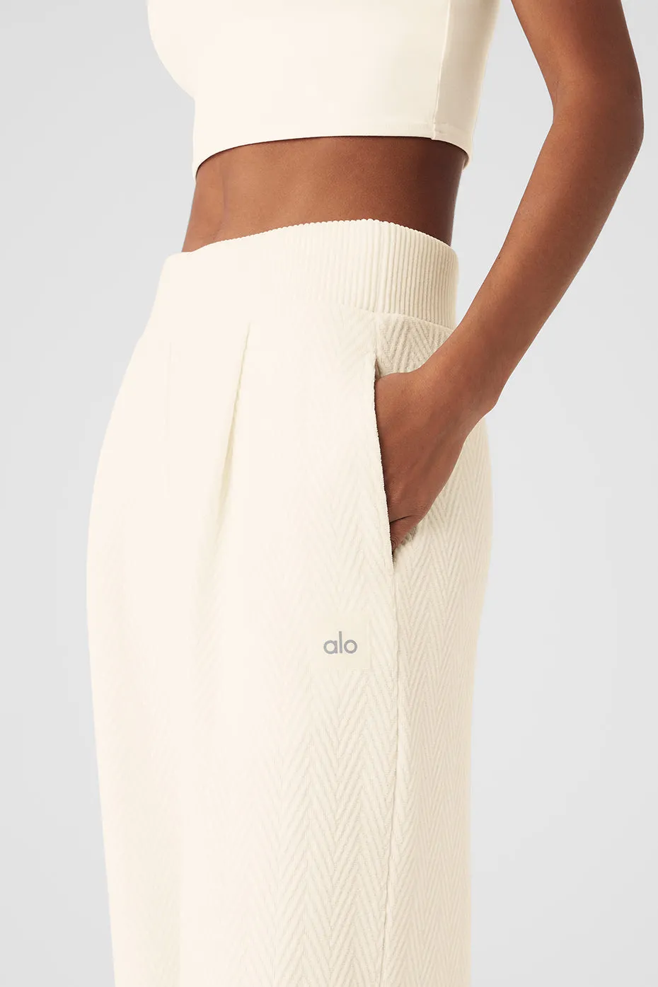 High-Waist Cozy Day Wide Leg Pant - Ivory sold by Alo Yoga product image thumbnail 5