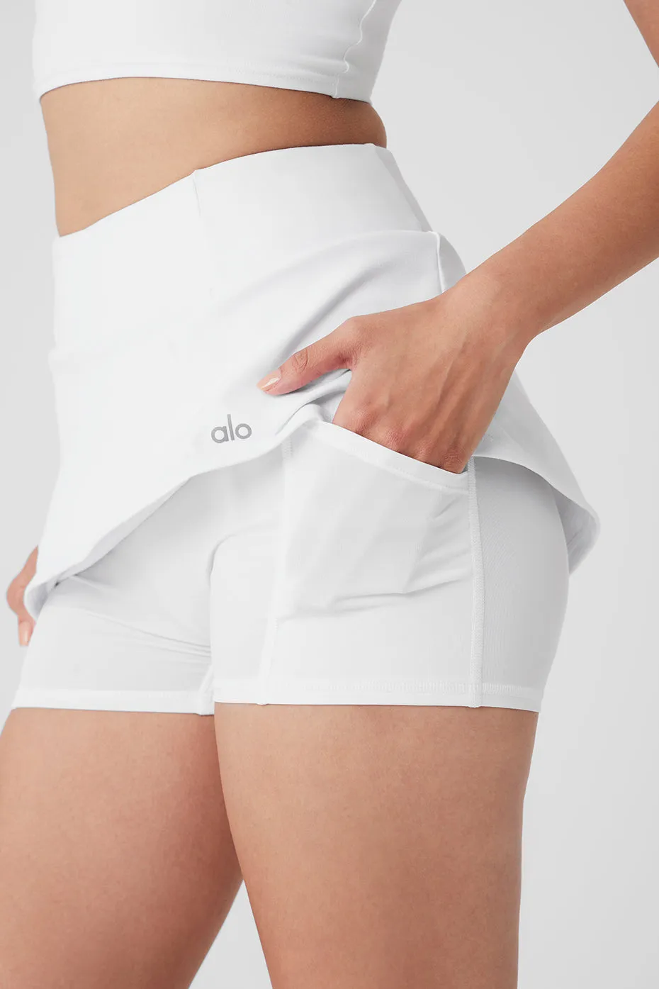 Airbrush High-Waist Good Form Tennis Skirt - White sold by Alo Yoga product image thumbnail 4