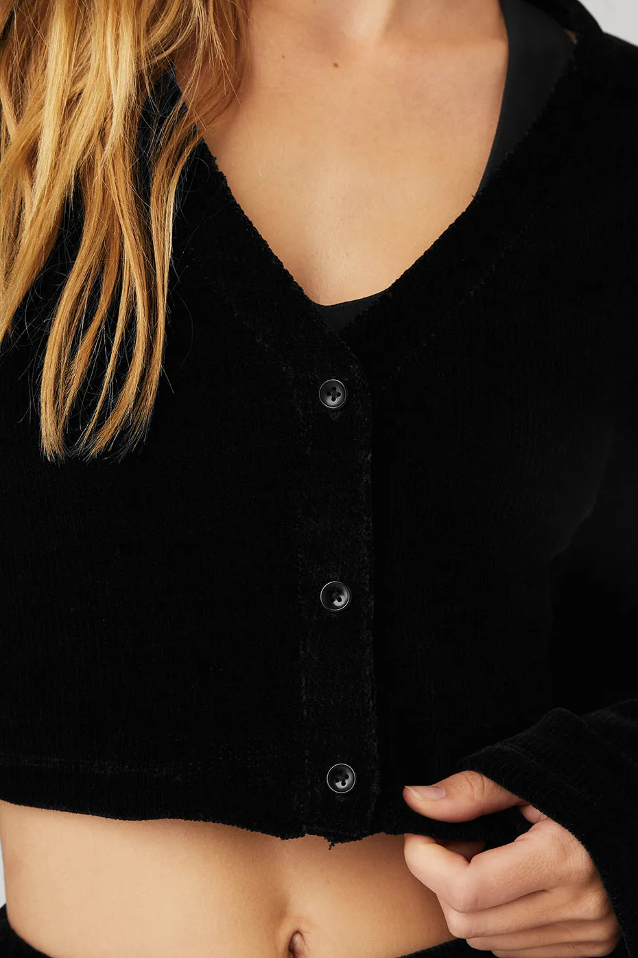 Chenille Chalet Cardigan - Black sold by Alo Yoga product image thumbnail 4