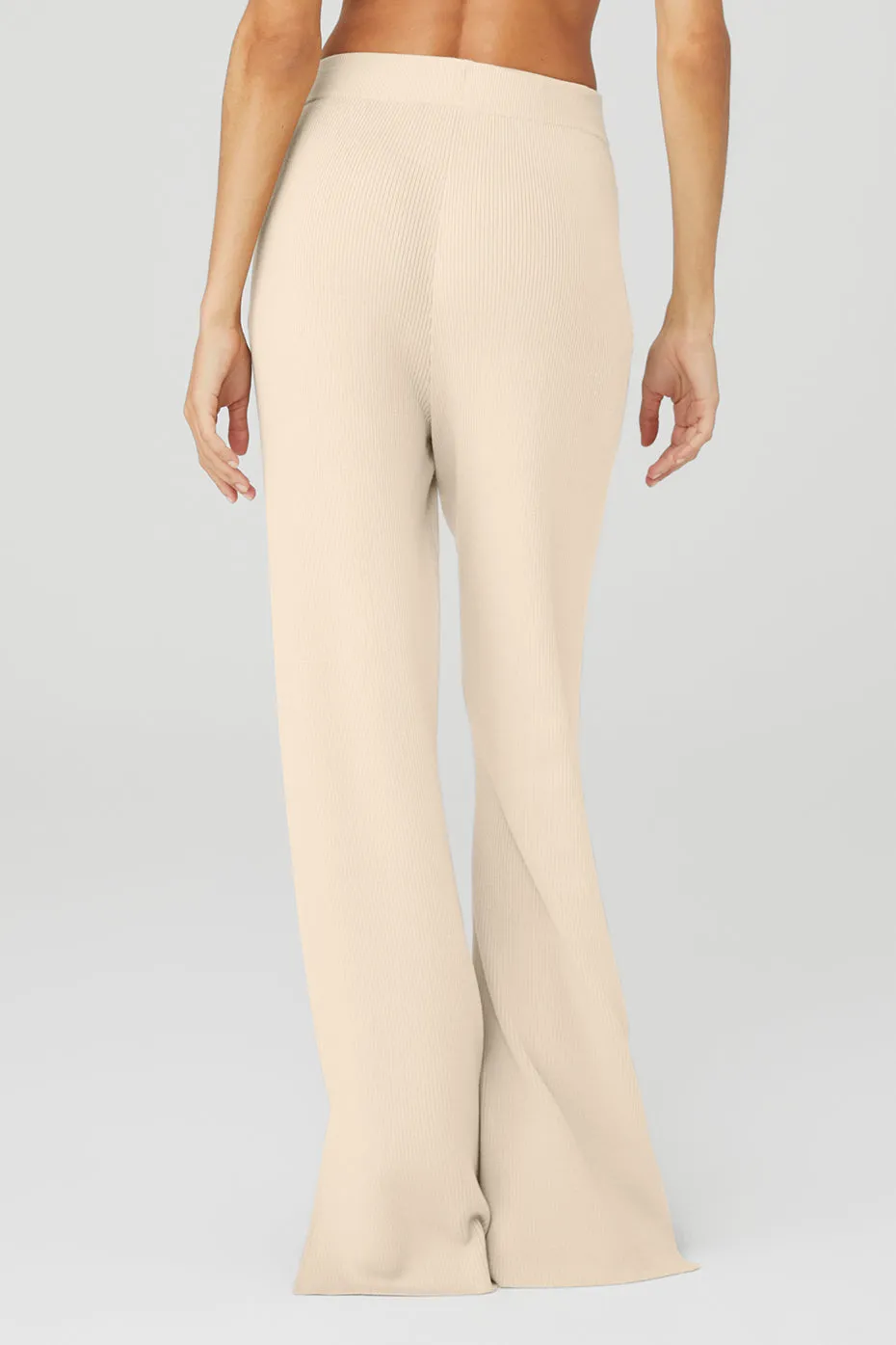 Knit High-Waist Salana Wide Leg Pant - Macadamia sold by Alo Yoga product image thumbnail 2