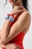 Fresh Mini Scrunchie 3-Pack - Red Hot Summer/White/Seashell Blue sold by Alo Yoga