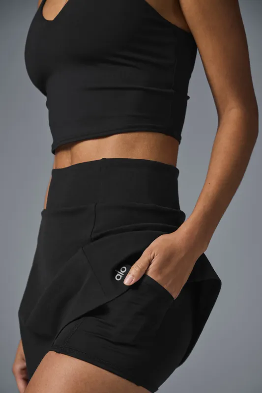 Airbrush High-Waist Good Form Tennis Skirt - Black | Parallel