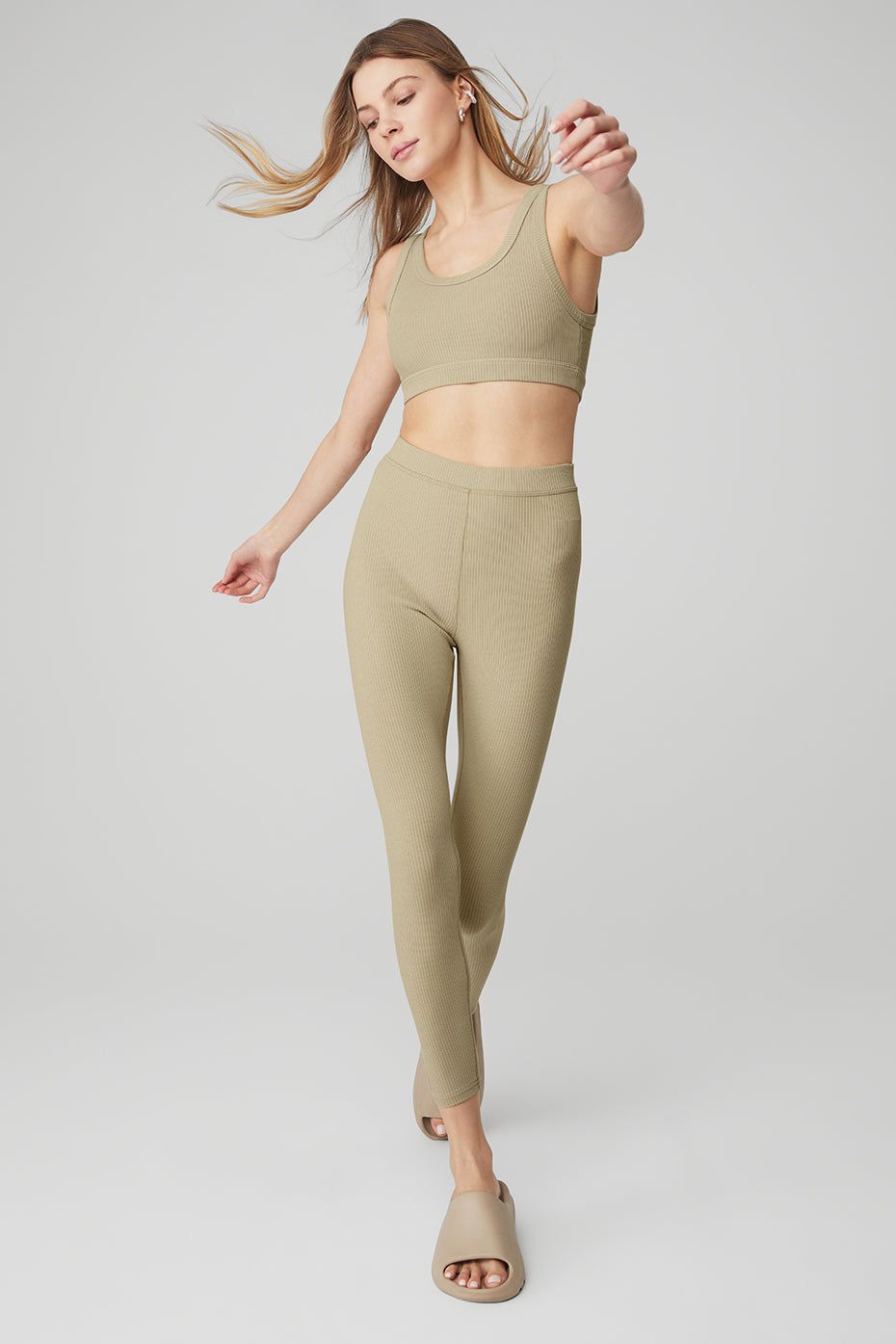 Wellness Bra & Ribbed High-Waist 7/8 Blissful Legging Set sold by Alo Yoga product image thumbnail 12