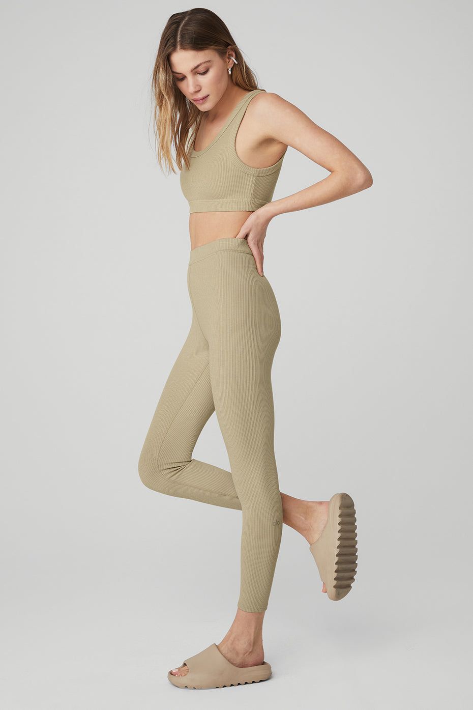 Wellness Bra & Ribbed High-Waist 7/8 Blissful Legging Set sold by Alo Yoga product image thumbnail 13