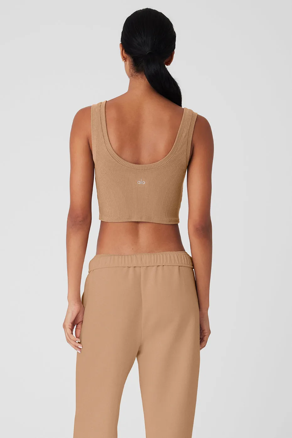 Ribbed Wellness Tank - Toasted Almond sold by Alo Yoga product image thumbnail 2