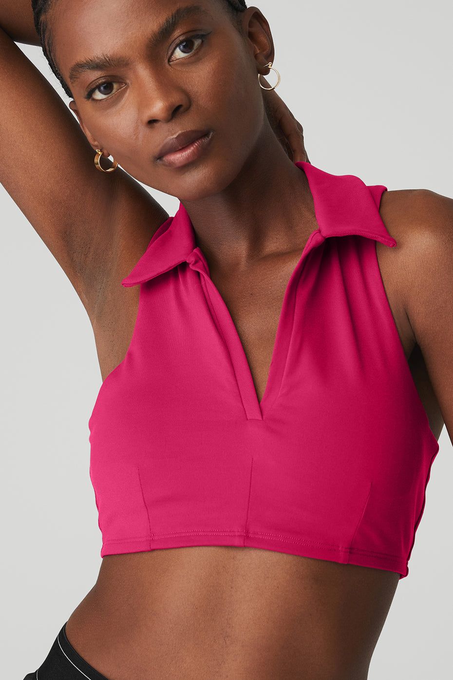 Charmed Collar Bra Tank - Magenta Crush sold by Alo Yoga product image thumbnail 4
