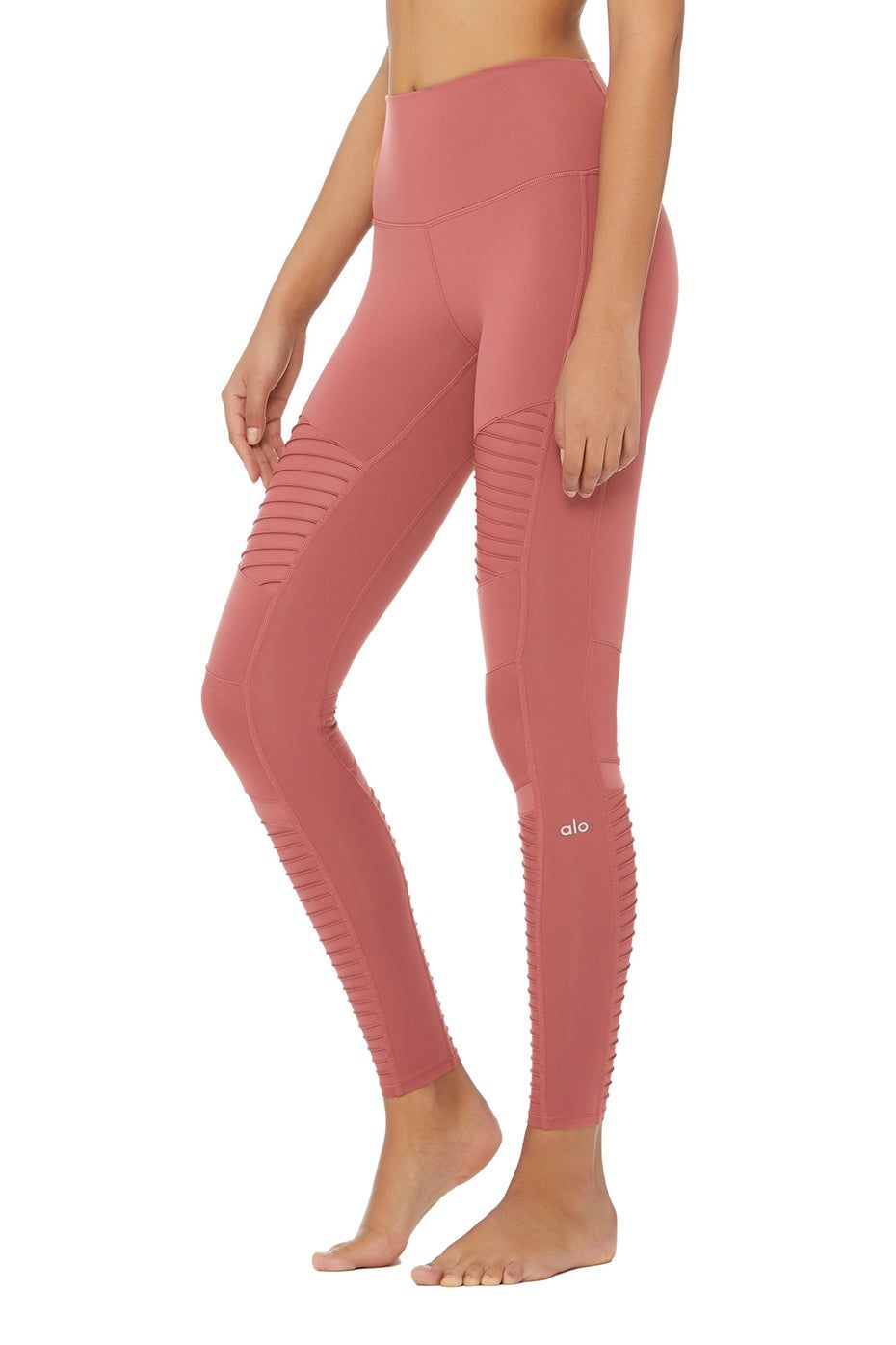 High-Waist Moto Legging - Rosewood/Rosewood Glossy sold by Alo Yoga product image thumbnail 2