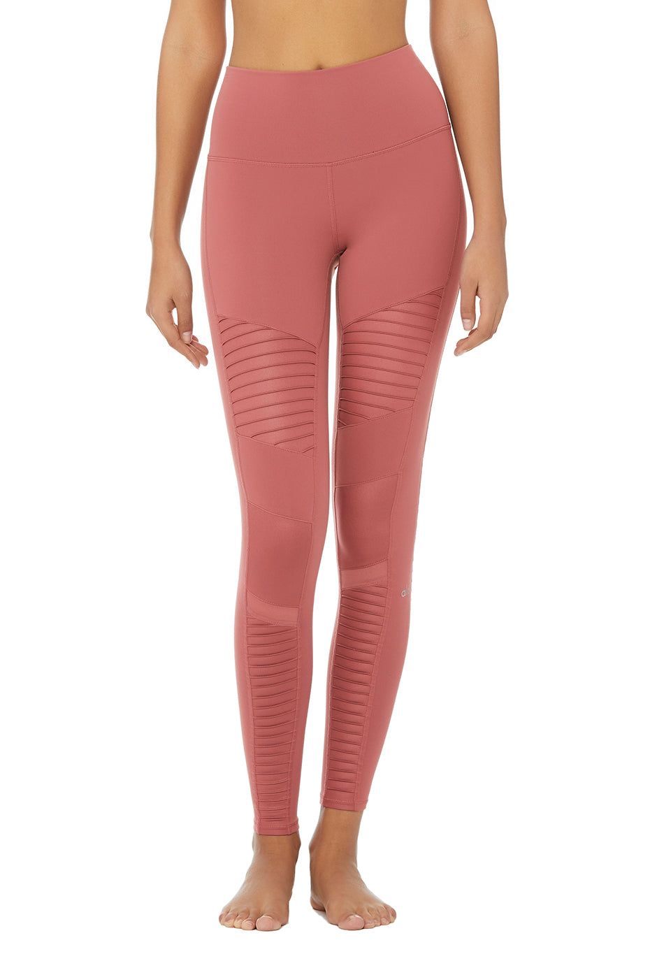 High-Waist Moto Legging - Rosewood/Rosewood Glossy sold by Alo Yoga