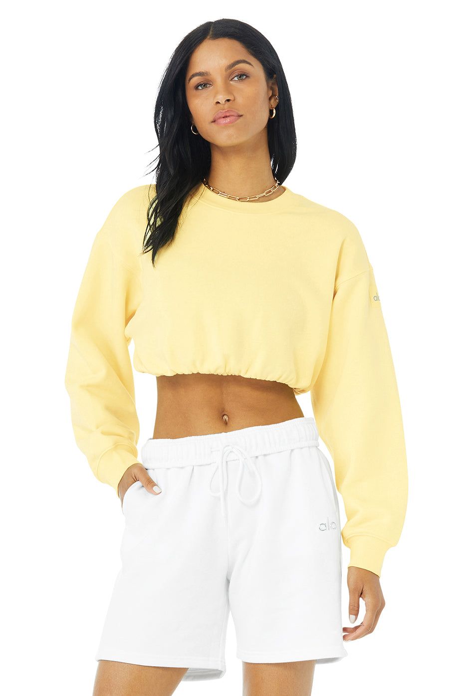 Devotion Crew Neck Pullover - Buttercup sold by Alo Yoga