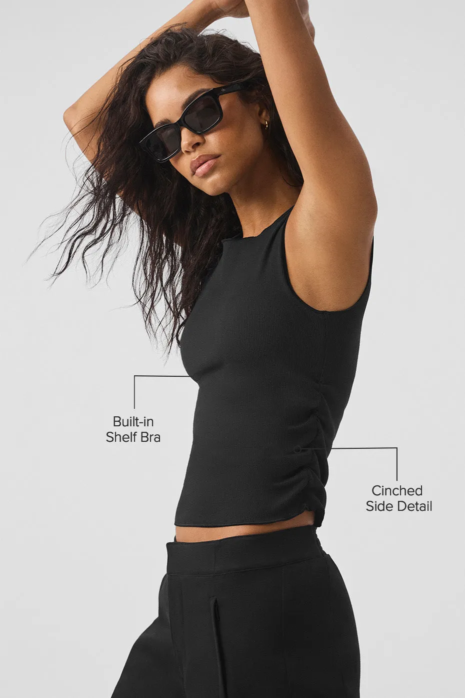 Ribbed En Pointe Tank - Black sold by Alo Yoga product image thumbnail 2