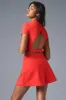 Alosoft Cropped Backspin Short Sleeve - Red Hot Summer sold by Alo Yoga