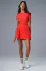 Alosoft Cropped Backspin Short Sleeve - Red Hot Summer sold by Alo Yoga