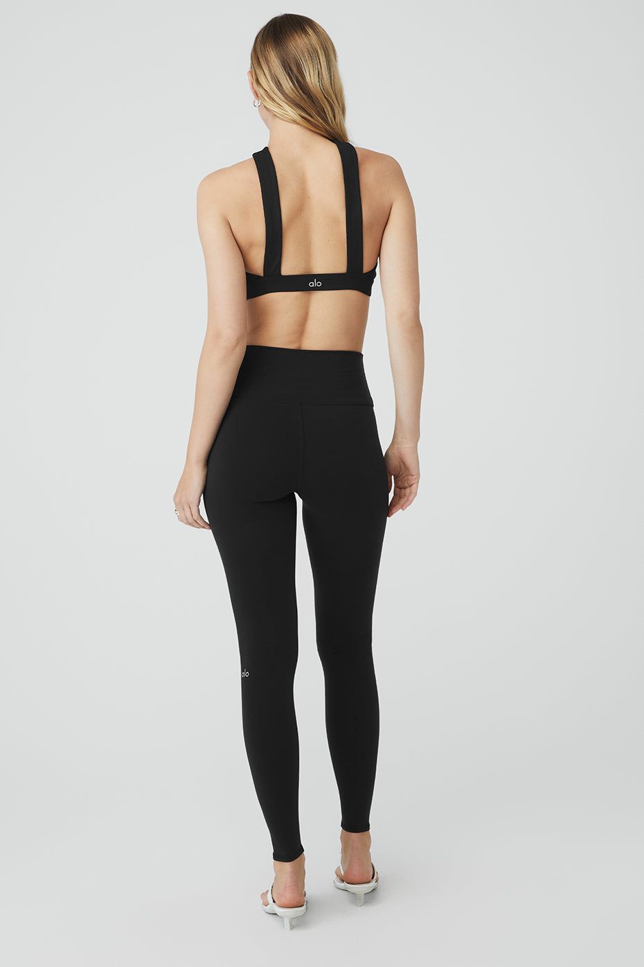 Airbrush Destination Bra & High-Waist Airbrush Legging Set - Black sold by Alo Yoga product image thumbnail 3