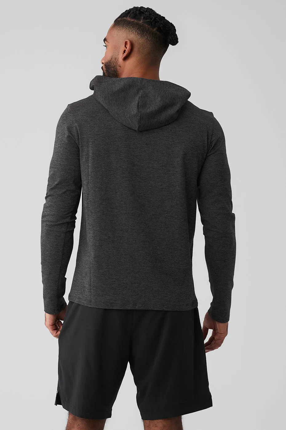 Conquer Reform Long Sleeve With Hood - Dark Heather Grey sold by Alo Yoga product image thumbnail 2