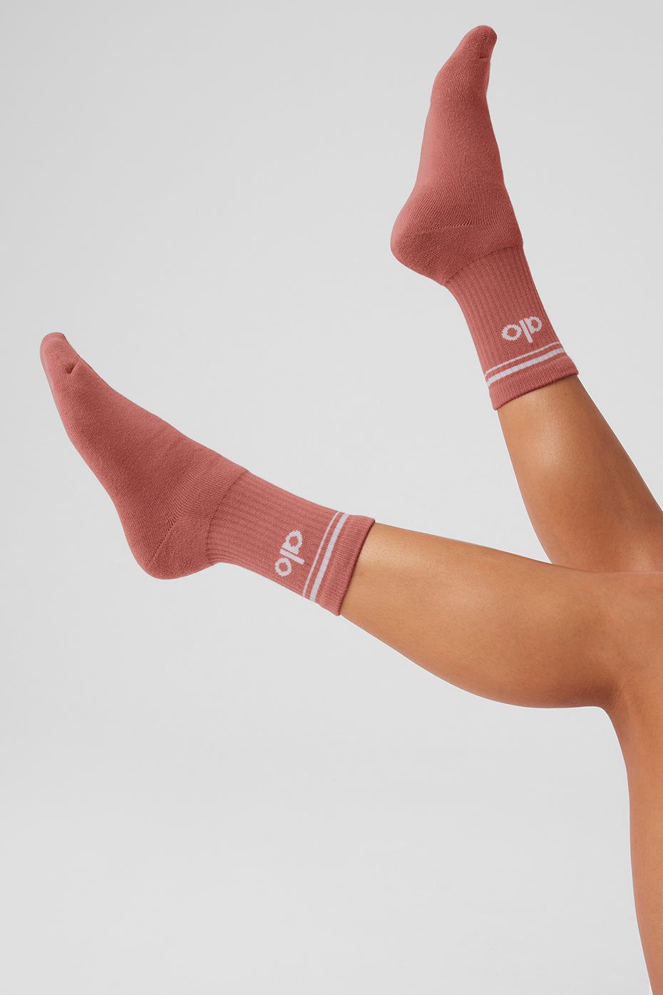 Unisex Half-Crew Throwback Sock - Soft Terracotta/White sold by Alo Yoga product image thumbnail 4