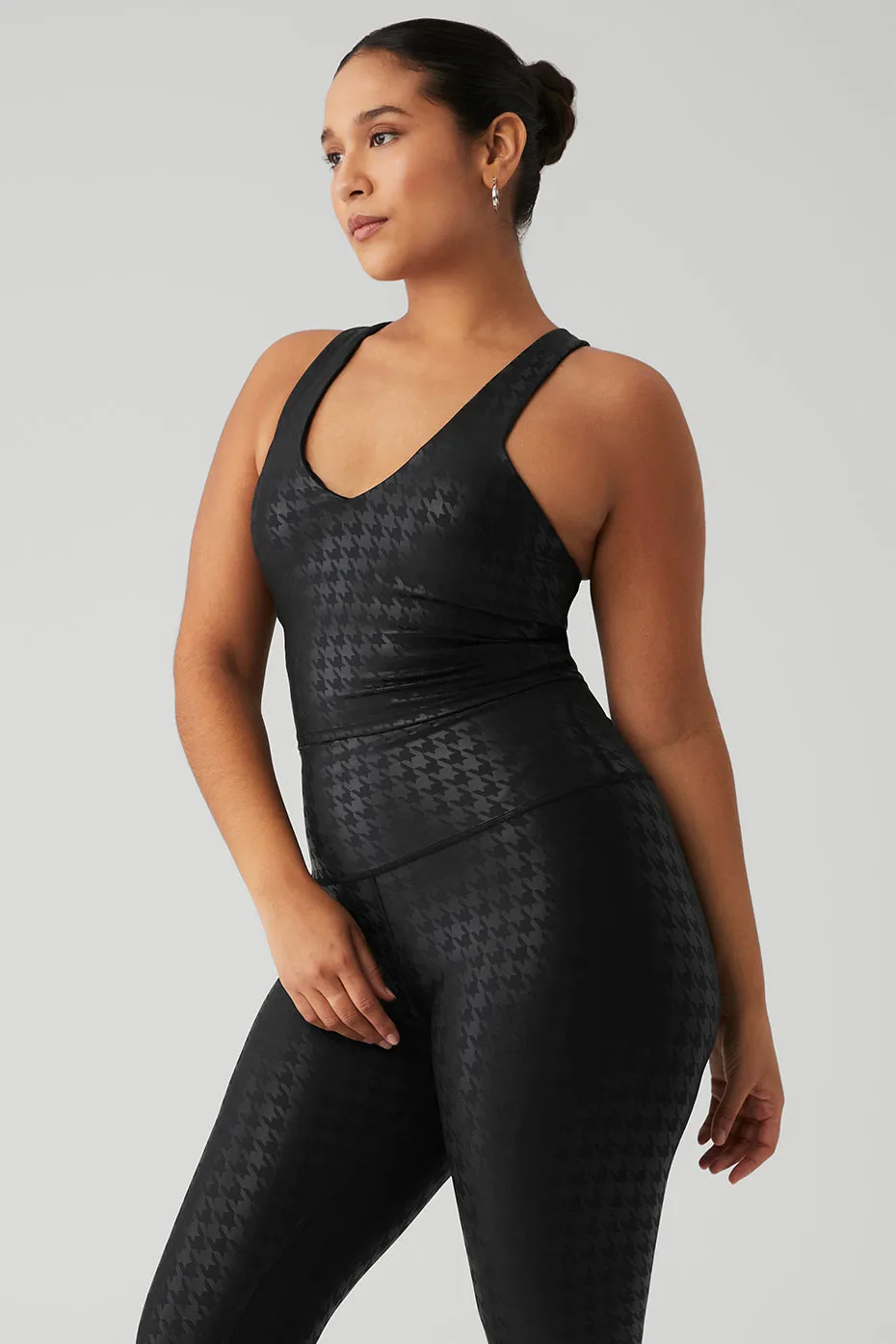 Airlift Glimmer Houndstooth Real Bra Tank - Black sold by Alo Yoga product image thumbnail 3