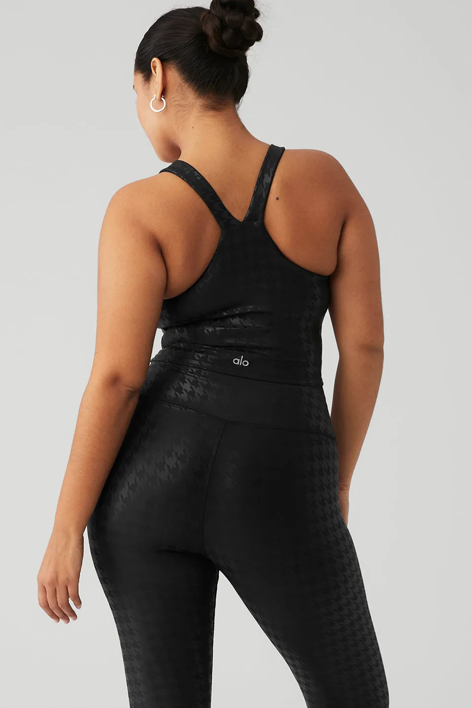 Airlift Glimmer Houndstooth Real Bra Tank - Black sold by Alo Yoga product image thumbnail 2