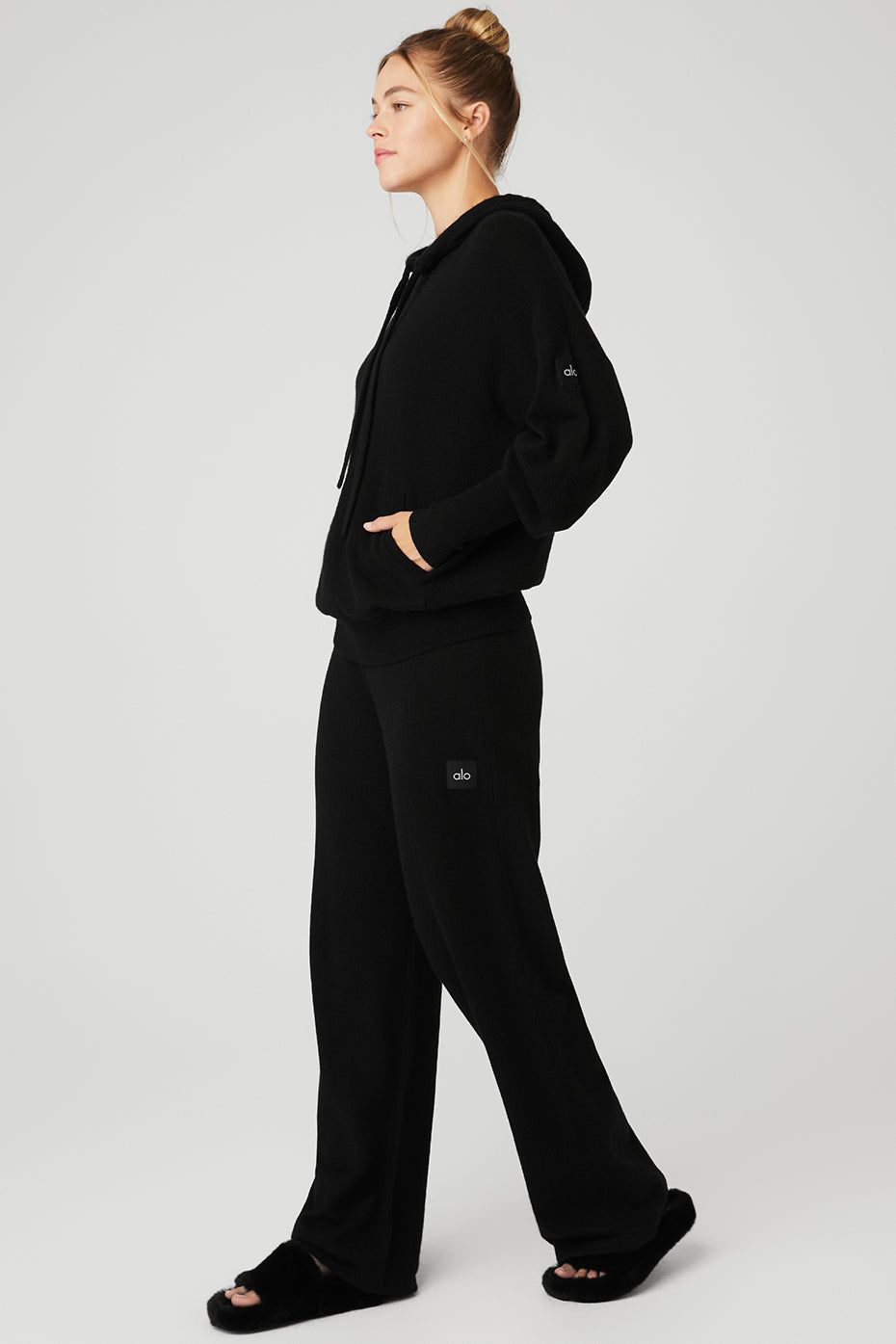 Cashmere Jet Set Hoodie & Cashmere High-Waist Jet Set Wide Leg Pant Set sold by Alo Yoga product image thumbnail 2