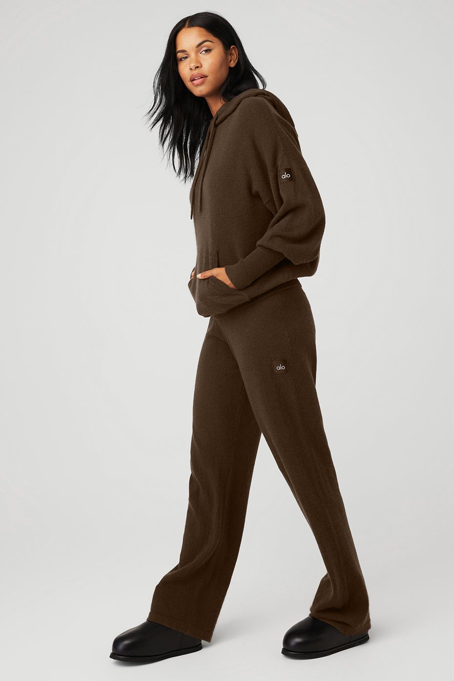 Cashmere Jet Set Hoodie & Cashmere High-Waist Jet Set Wide Leg Pant Set sold by Alo Yoga product image thumbnail 10