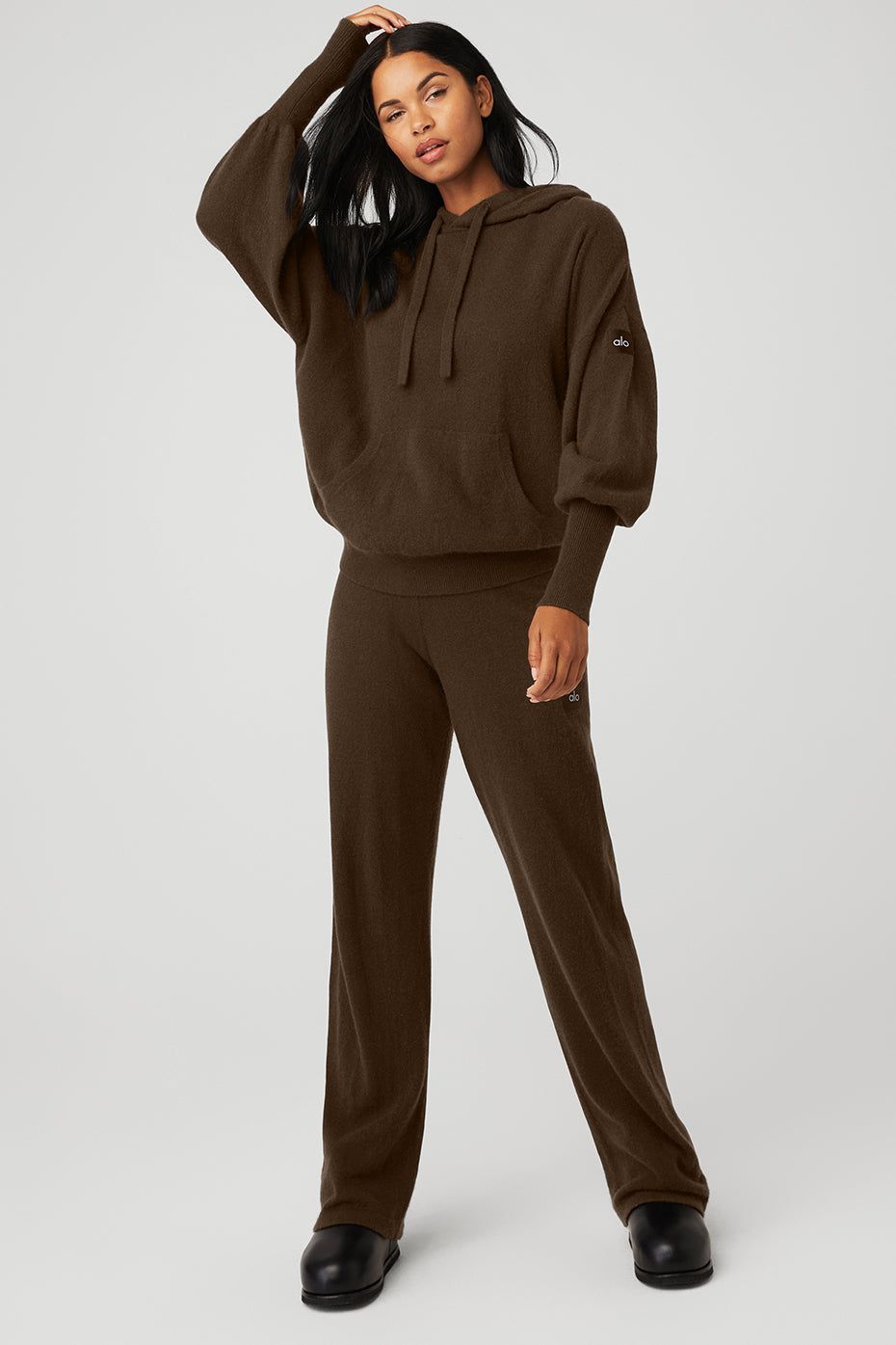 Cashmere Jet Set Hoodie & Cashmere High-Waist Jet Set Wide Leg Pant Set sold by Alo Yoga product image thumbnail 9