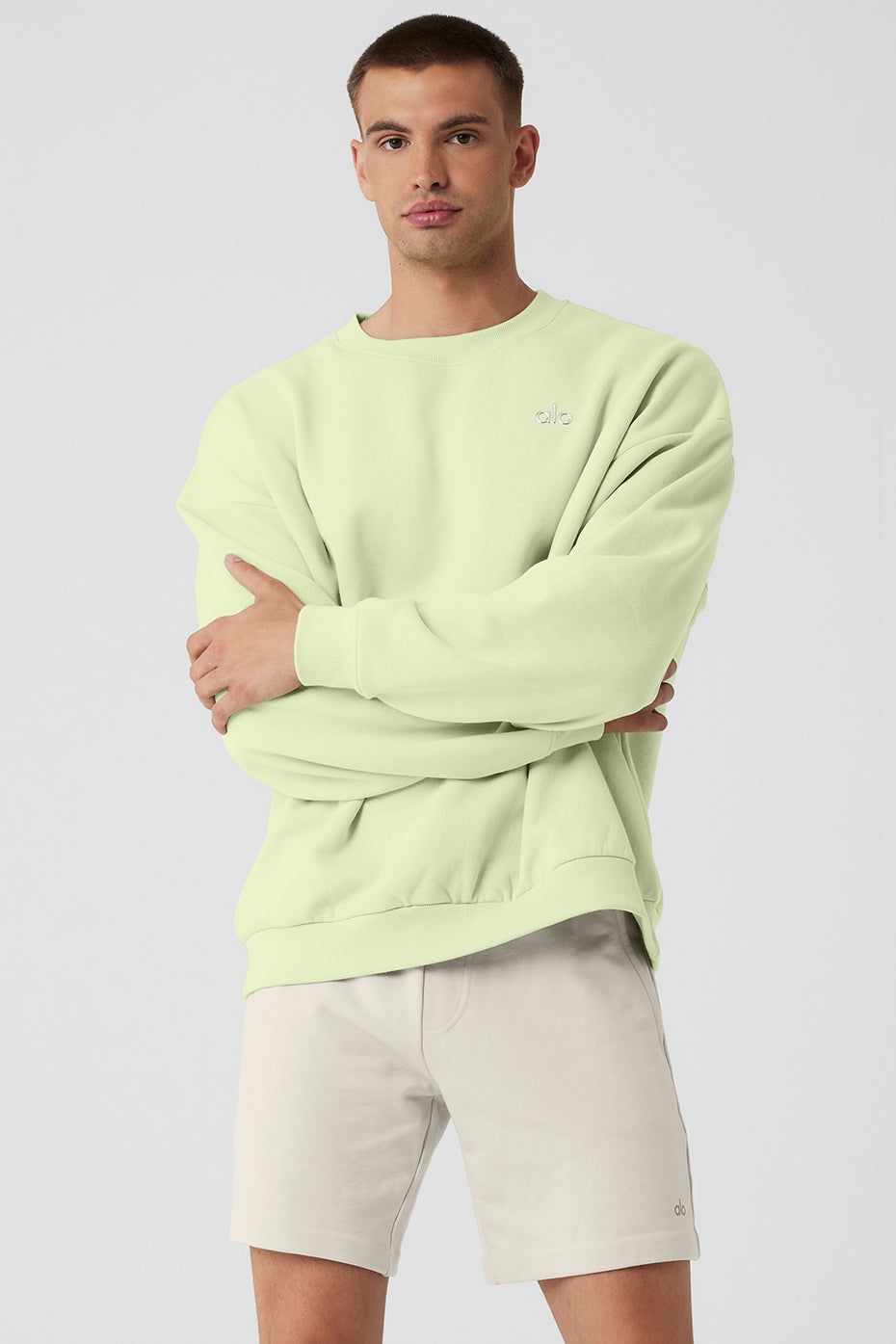 Accolade Crew Neck Pullover - Iced Green Tea sold by Alo Yoga